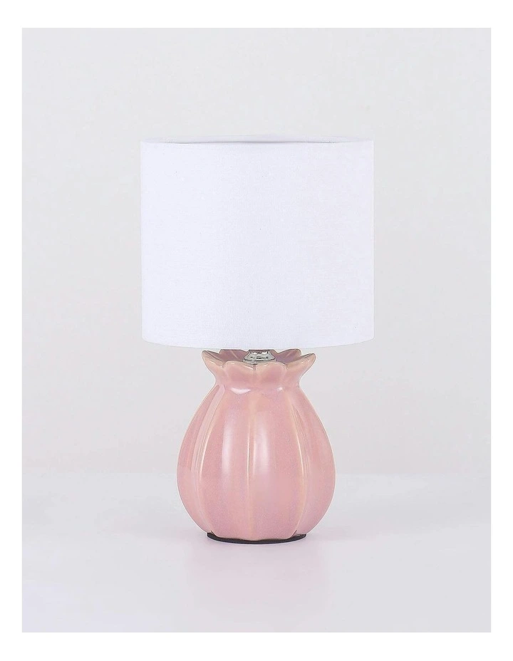 Blossom Ceramic Table Lamp Set of 2 in Blush Pink image 1