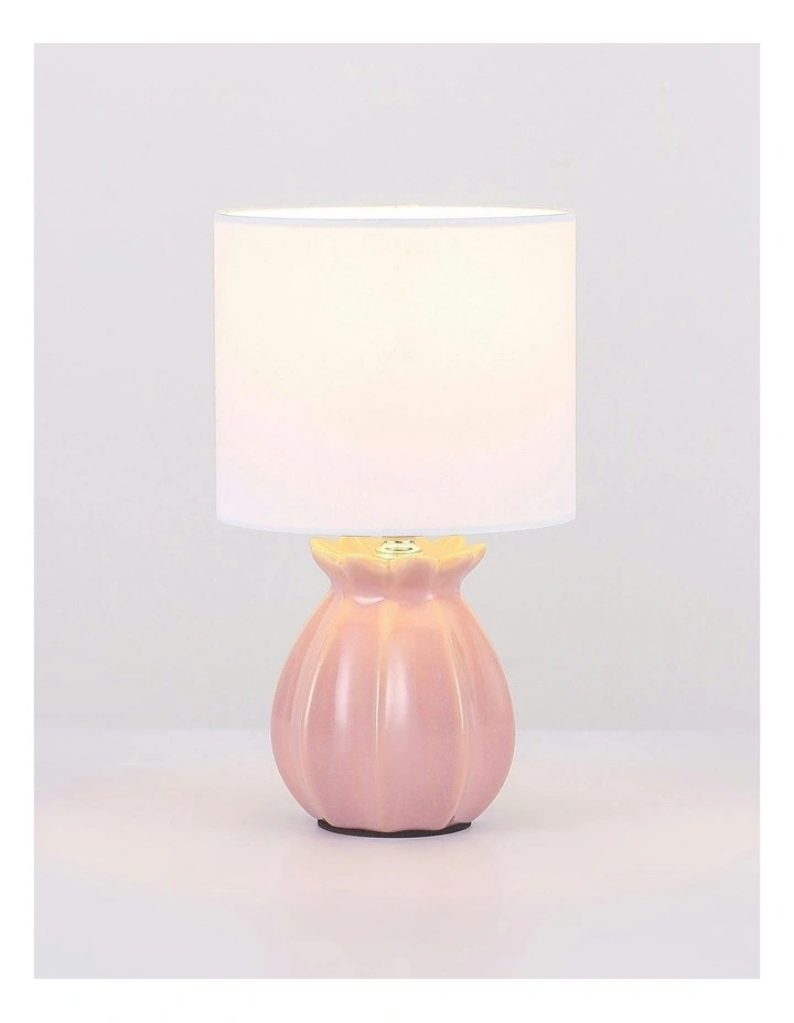Blossom Ceramic Table Lamp Set of 2 in Blush Pink image 4