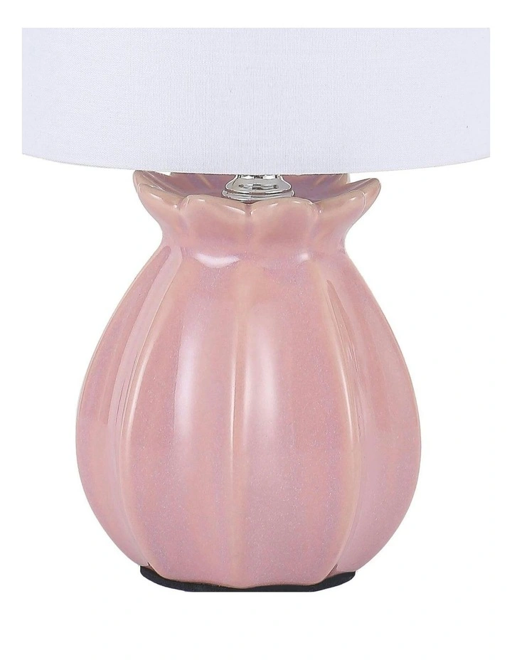 Blossom Ceramic Table Lamp Set of 2 in Blush Pink image 6