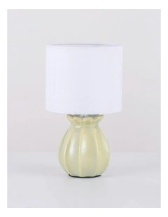 Blossom Ceramic Table Lamp Set of 2 in Mint Green