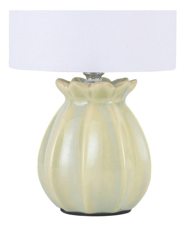 Blossom Ceramic Table Lamp Set of 2 in Mint Green image 6