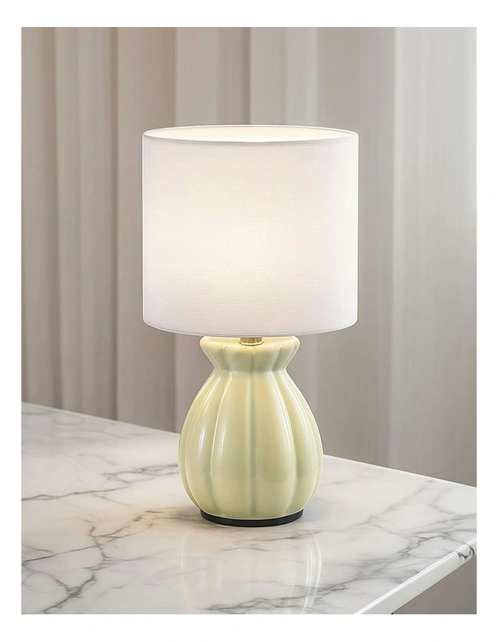 Blossom Ceramic Table Lamp Set of 2 in Mint Green image 7