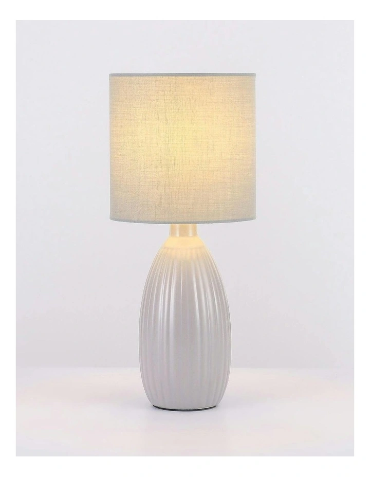 Nora Ceramic Table Lamp Set of 2 in Grey image 4