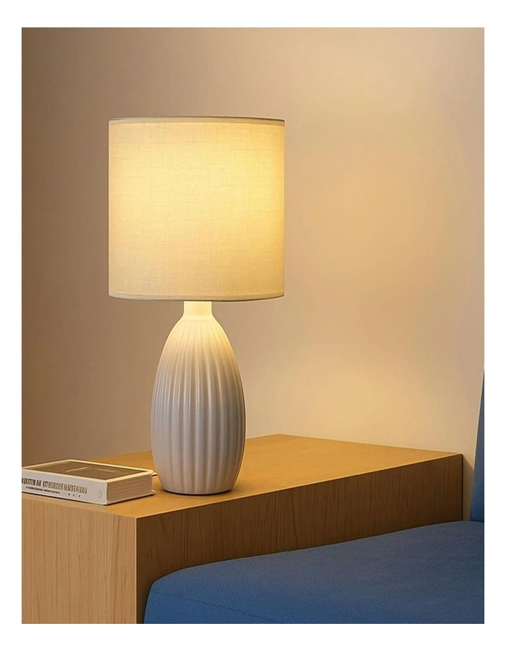 Nora Ceramic Table Lamp Set of 2 in Grey image 7