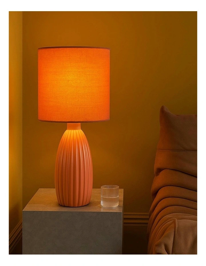 Nora Ceramic Table Lamp Set Of 2 in Coral image 7