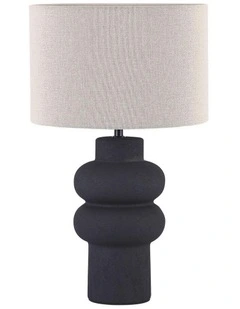 Isadora Ceramic Table Lamp in Matte Black