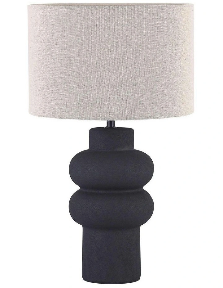 Isadora Ceramic Table Lamp in Matte Black image 1