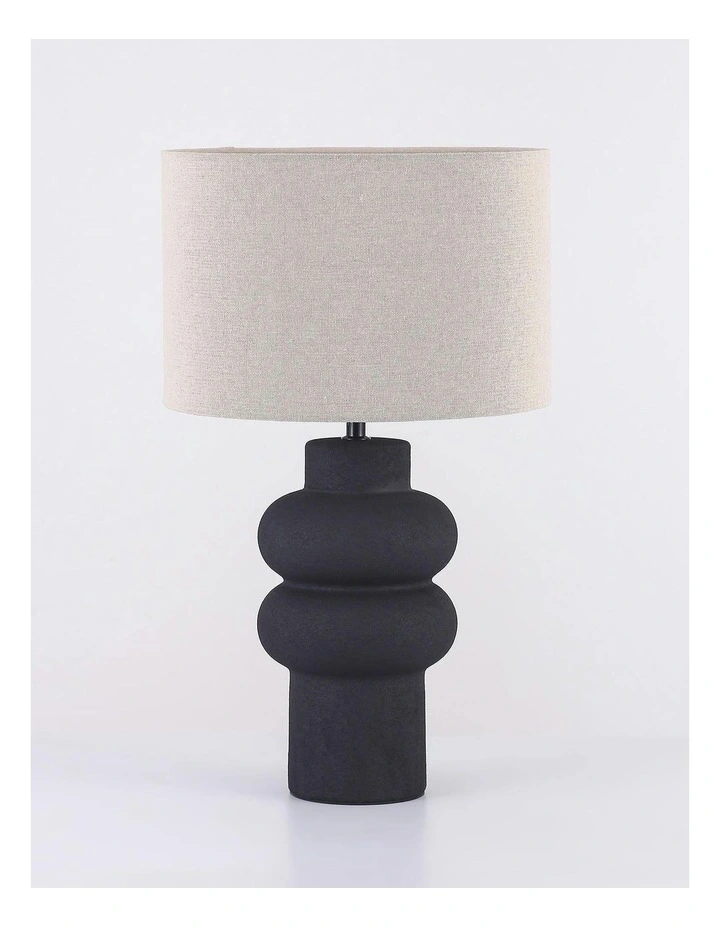 Isadora Ceramic Table Lamp in Matte Black image 3