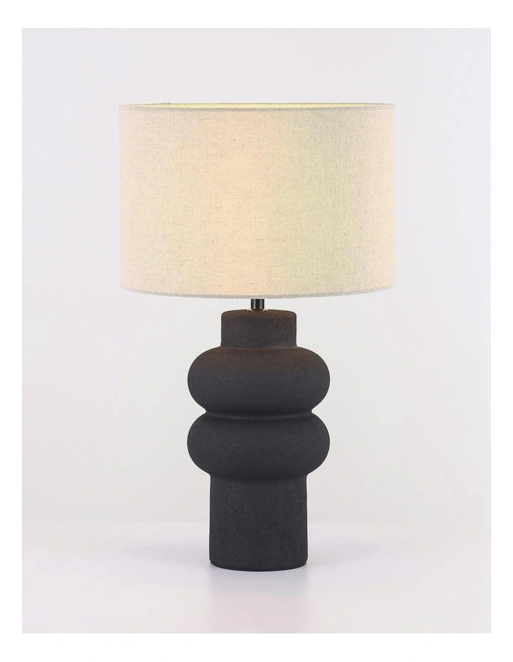 Isadora Ceramic Table Lamp in Matte Black image 4