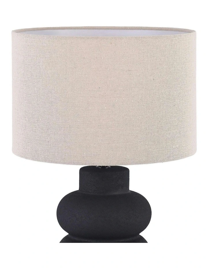 Isadora Ceramic Table Lamp in Matte Black image 5