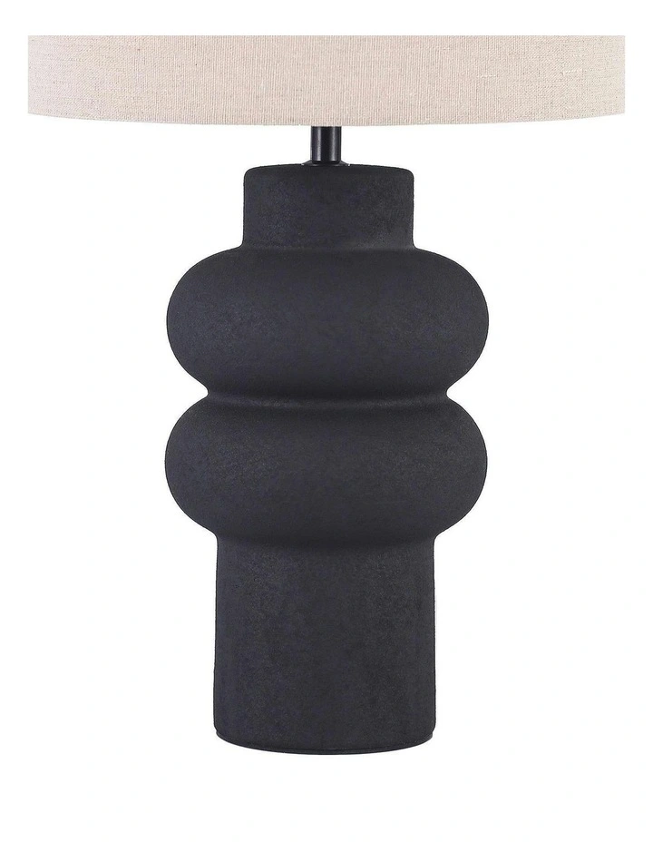 Isadora Ceramic Table Lamp in Matte Black image 6