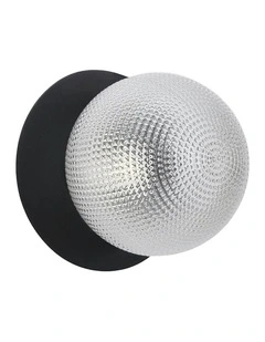 Odessa Diamond Cut Glass LED Wall Light With Base in Black