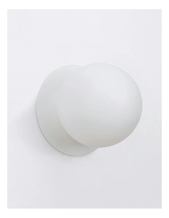Odessa Opal Frosted Glass LED Wall Light With Base in White image 1