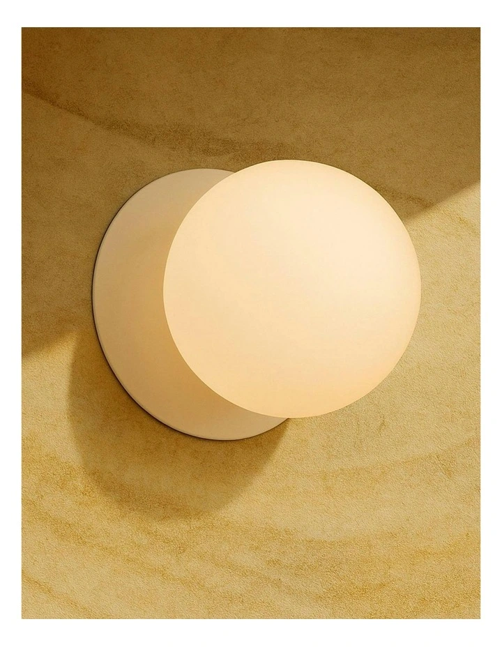 Odessa Opal Frosted Glass LED Wall Light With Base in White image 4