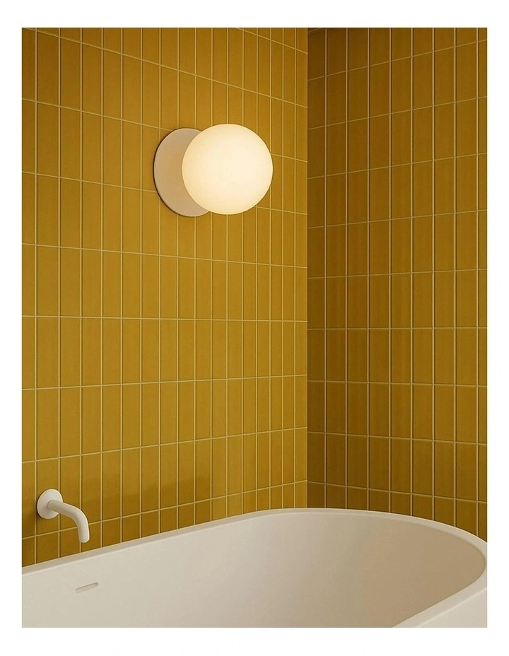 Odessa Opal Frosted Glass LED Wall Light With Base in White image 7