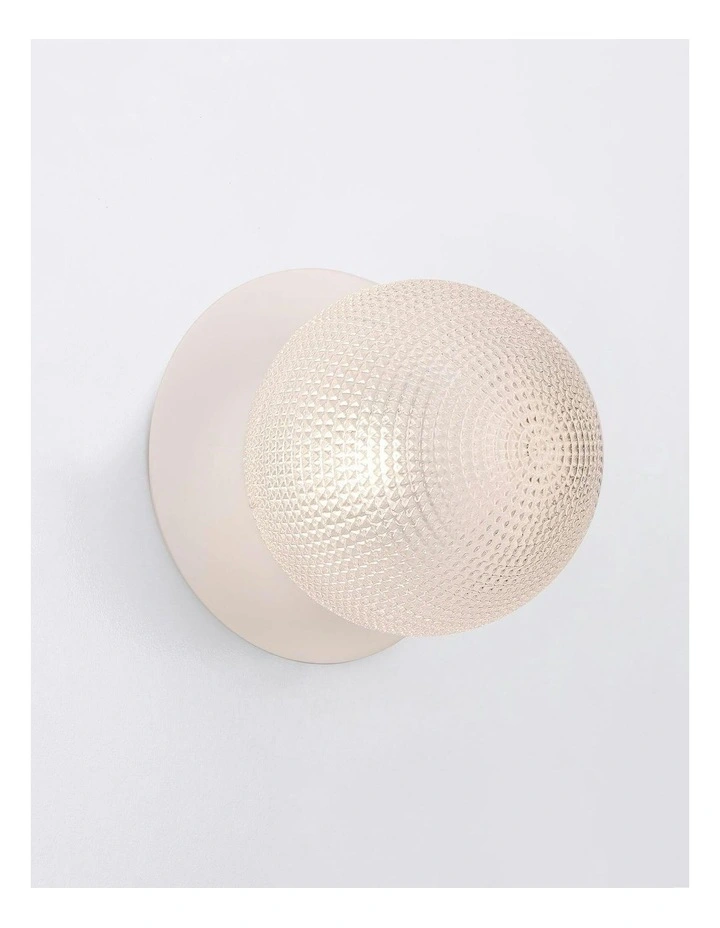 Odessa Diamond Cut Glass LED Wall Light with White Base in Warm White/Small image 4