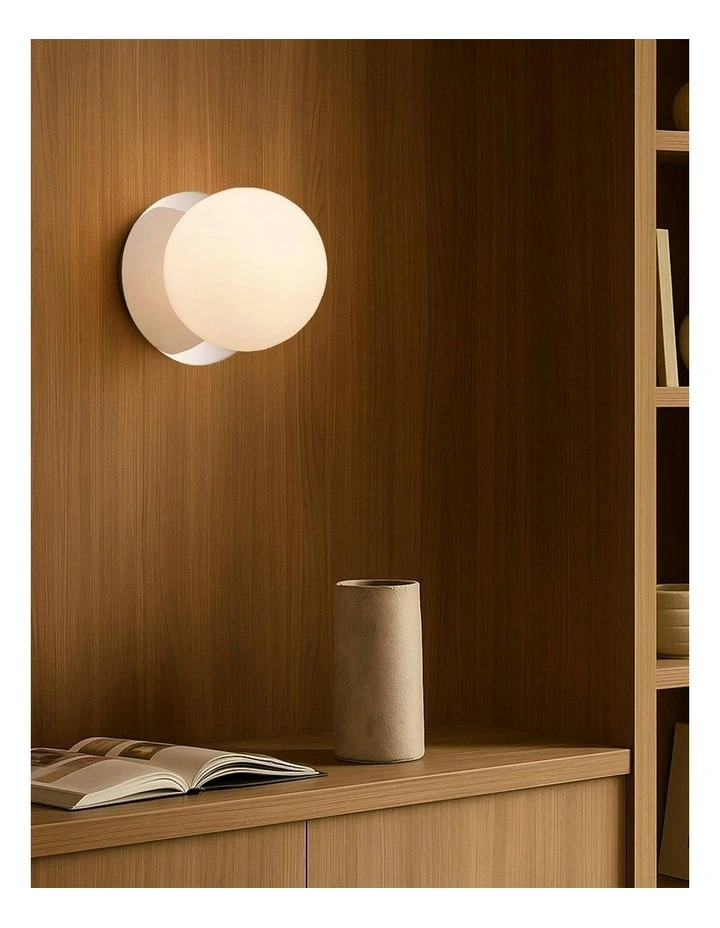 Odessa Opal Frosted Glass LED Wall Light in Warm White/Small image 5
