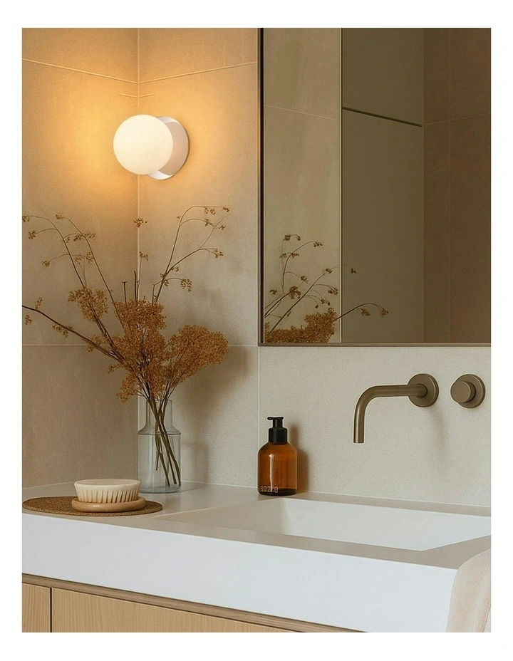 Odessa Opal Frosted Glass LED Wall Light in Warm White/Small image 6