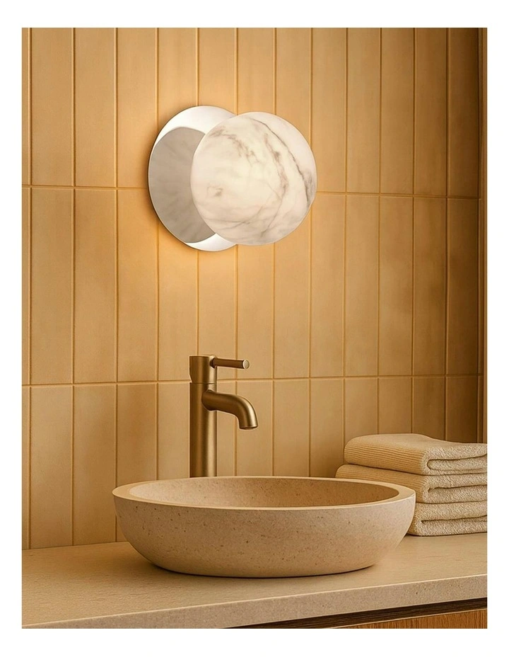 Odessa Marble Opal Glass LED Wall Light in Warm White/Small image 6