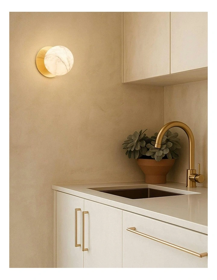 Odessa Marble Opal Glass LED Wall Light in Warm White/Small image 3