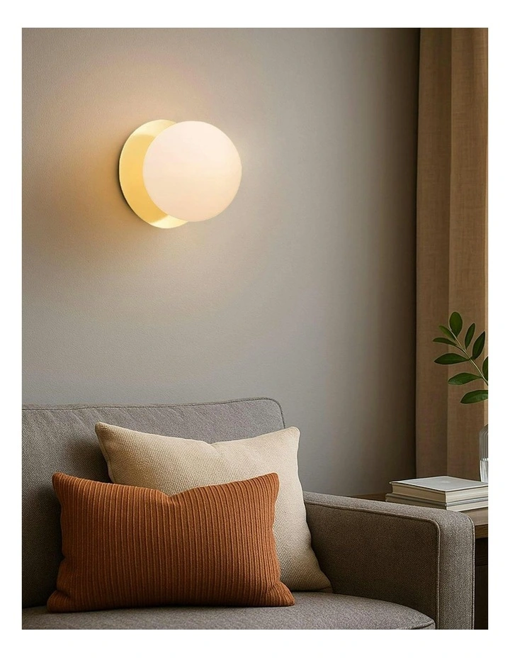 Odessa Opal Frosted Glass LED Wall Light in Warm White/Small image 5