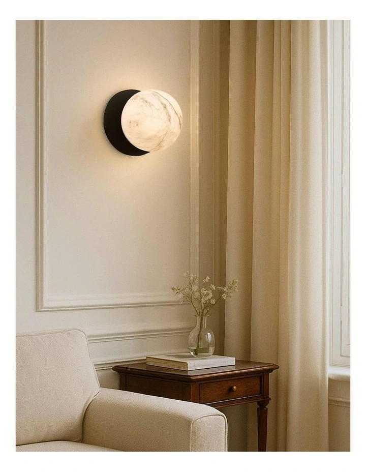 Odessa Marble Opal Glass LED Wall Light in Warm White/Large image 5