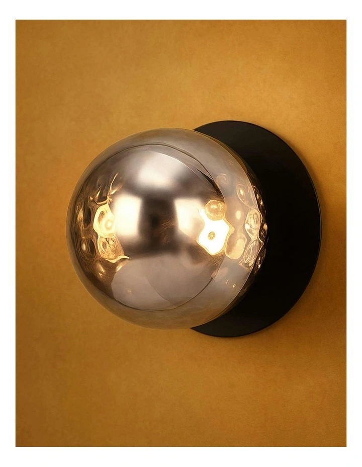 Odessa Molten Ripple Glass LED Wall Light in Warm White/Large image 6