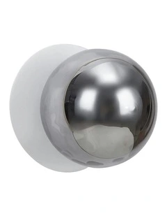 Odessa Molten Ripple Glass LED Wall Light with White Base - Warm White/Large