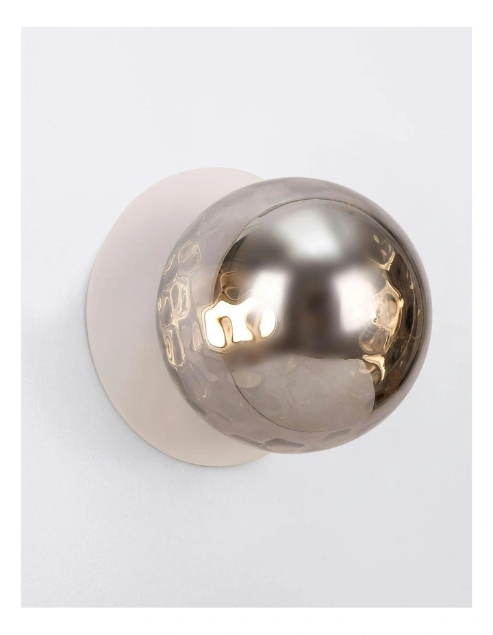 Odessa Molten Ripple Glass LED Wall Light with White Base - Warm White/Large image 4