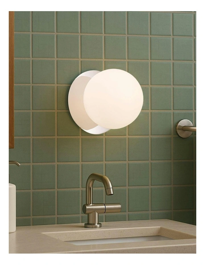 Odessa Opal Frosted Glass LED Wall Light in Warm White/Large image 7