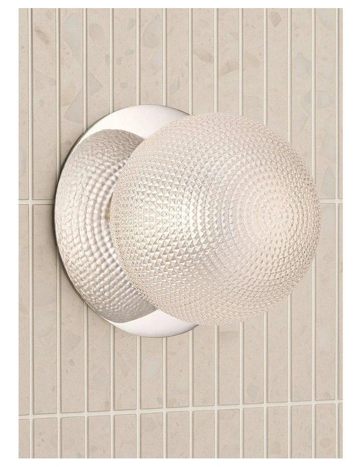 Odessa Diamond Cut Glass LED Wall Light in Warm White/Large image 5
