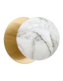 Odessa Marble Opal Glass LED Wall Light in Warm White/Large