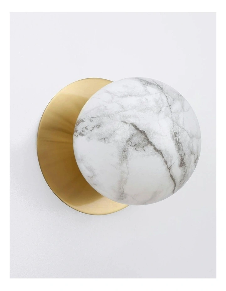 Odessa Marble Opal Glass LED Wall Light in Warm White/Large image 3