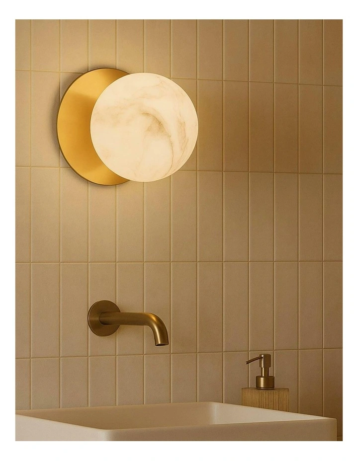Odessa Marble Opal Glass LED Wall Light in Warm White/Large image 5