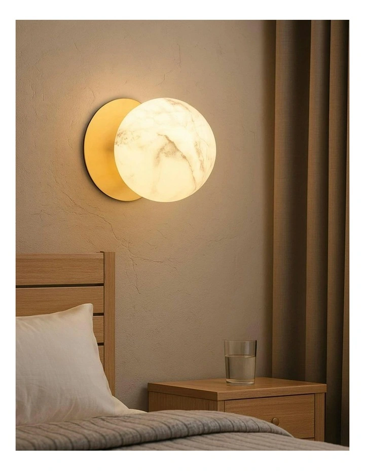 Odessa Marble Opal Glass LED Wall Light in Warm White/Large image 6