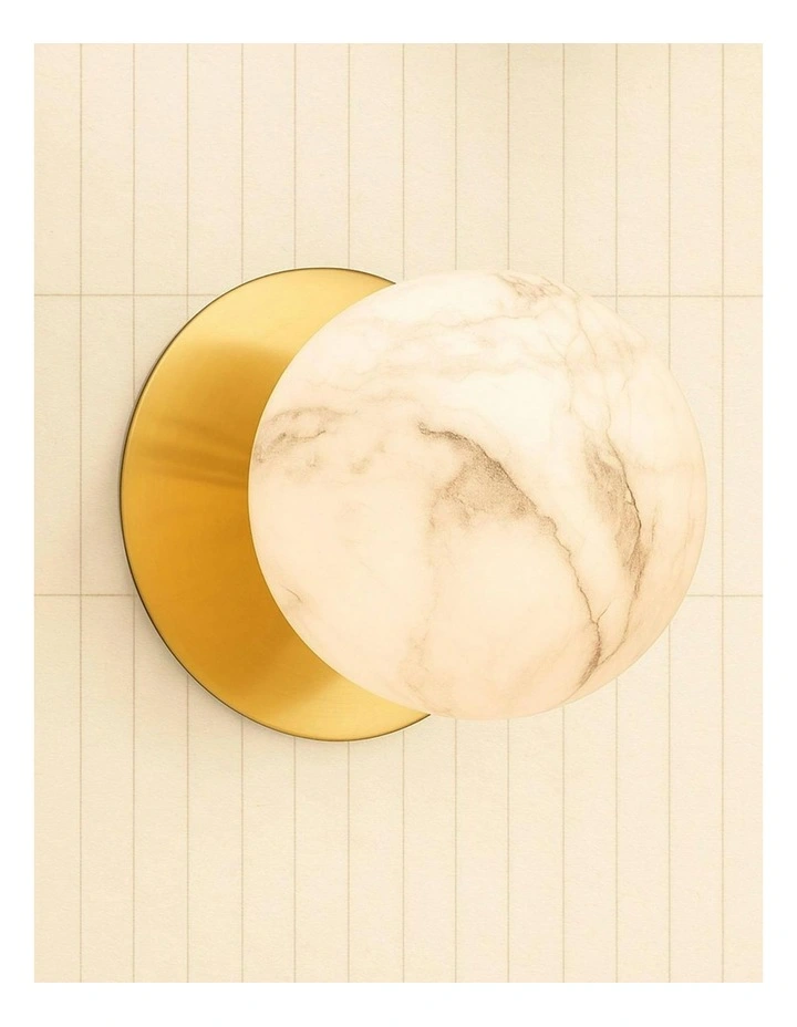 Odessa Marble Opal Glass LED Wall Light in Warm White/Large image 7