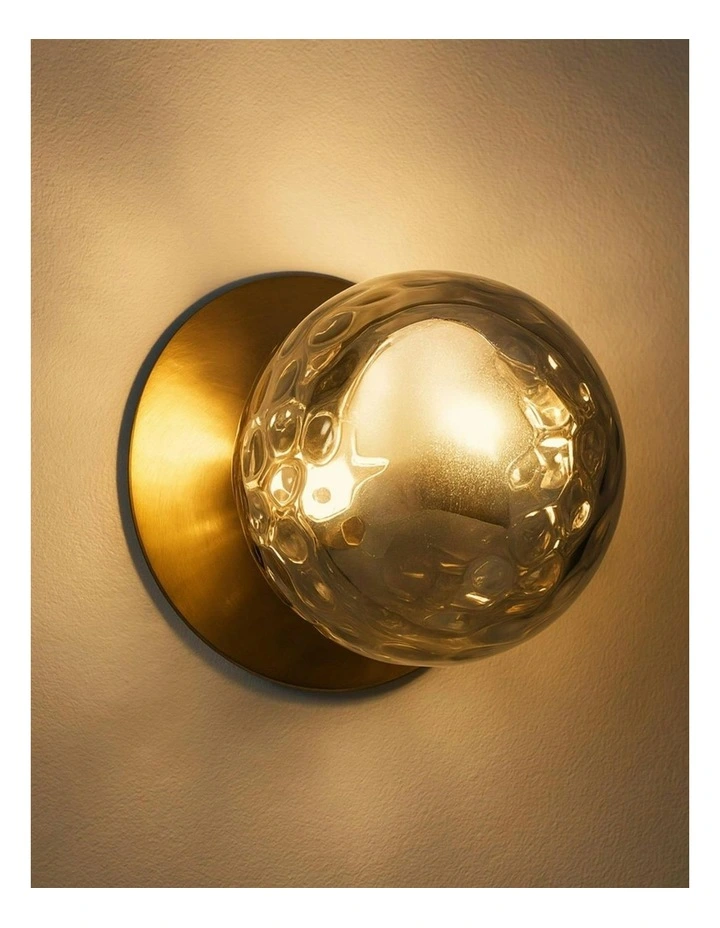 Odessa Molten Ripple Glass LED Wall Light in Warm White/Large image 6
