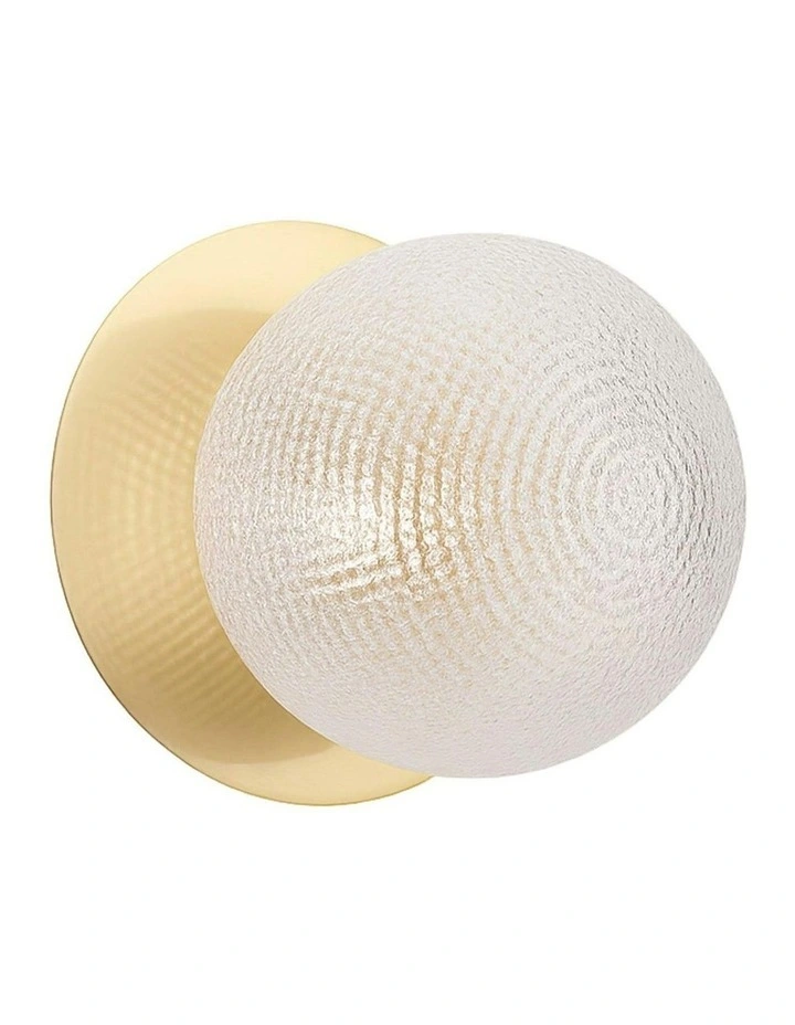 Odessa Diamond Cut Glass LED Wall Light with Brass Base in Warm White/Large image 1