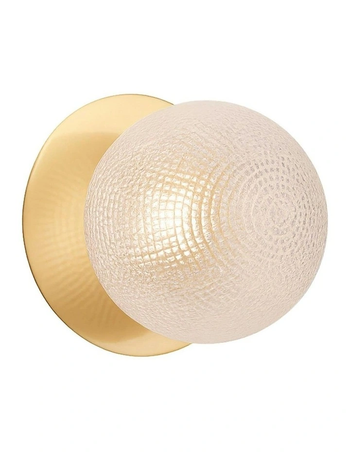 Odessa Diamond Cut Glass LED Wall Light with Brass Base in Warm White/Large image 2