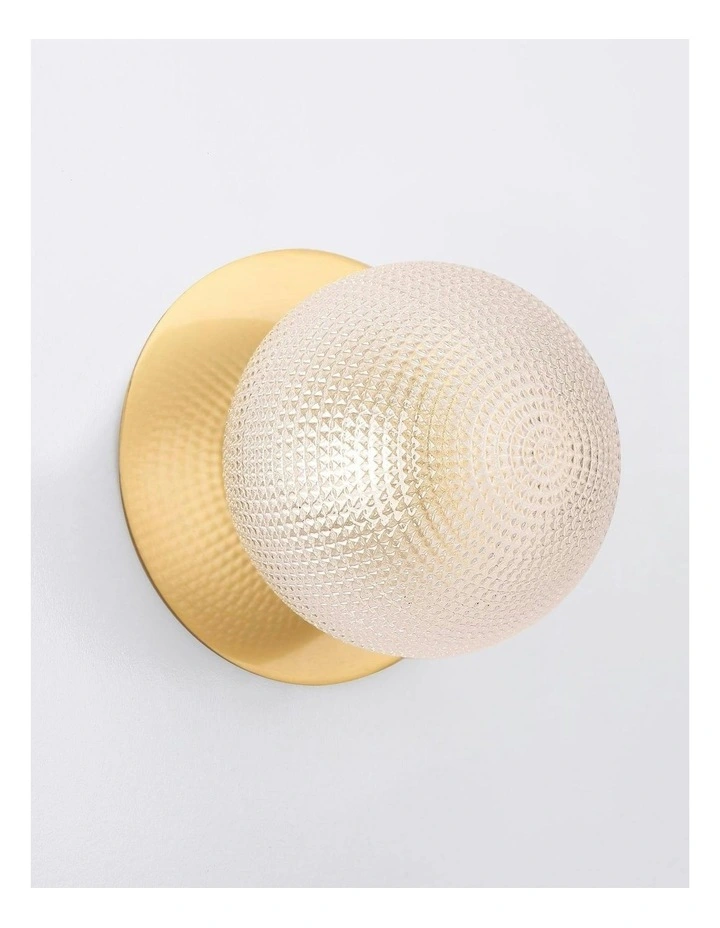 Odessa Diamond Cut Glass LED Wall Light with Brass Base in Warm White/Large image 4