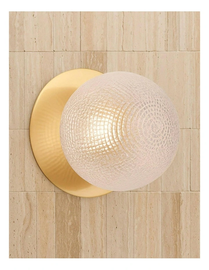 Odessa Diamond Cut Glass LED Wall Light with Brass Base in Warm White/Large image 6