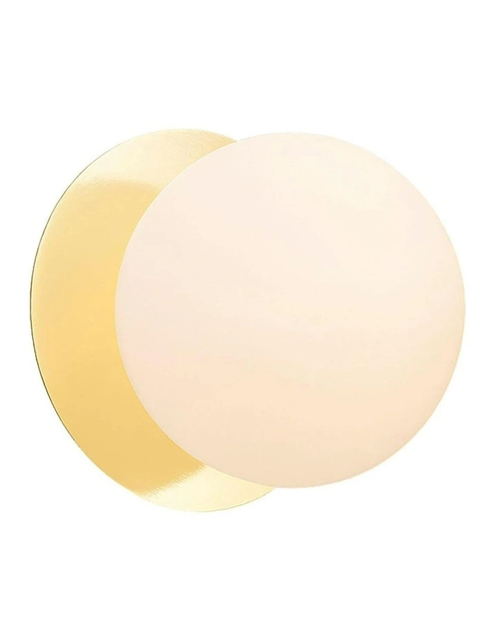Odessa Opal Frosted Glass LED Wall Light with Gold Base in Warm White/Large image 2