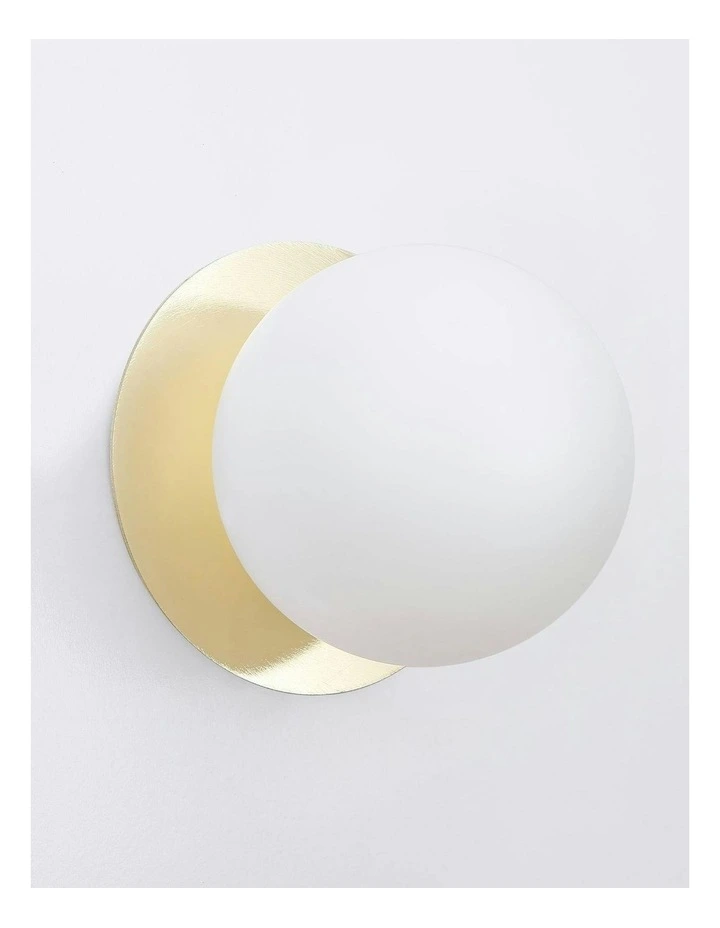 Odessa Opal Frosted Glass LED Wall Light with Gold Base in Warm White/Large image 3