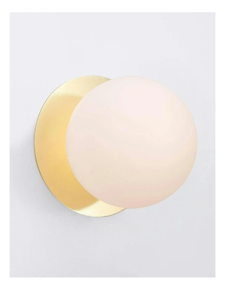 Odessa Opal Frosted Glass LED Wall Light with Gold Base in Warm White/Large image 4