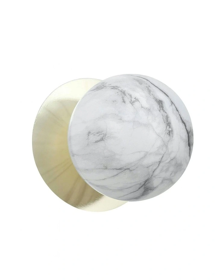 Odessa Marble Opal Glass LED Wall Light with Gold Base in Warm White/Large image 1