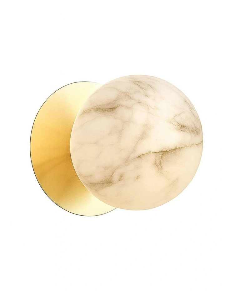Odessa Marble Opal Glass LED Wall Light with Gold Base in Warm White/Large image 2