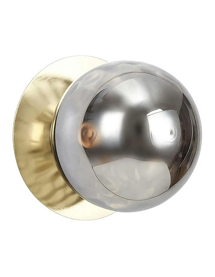 Odessa Molten Ripple Glass LED Wall Light with Gold Base in Warm White/Large image 1