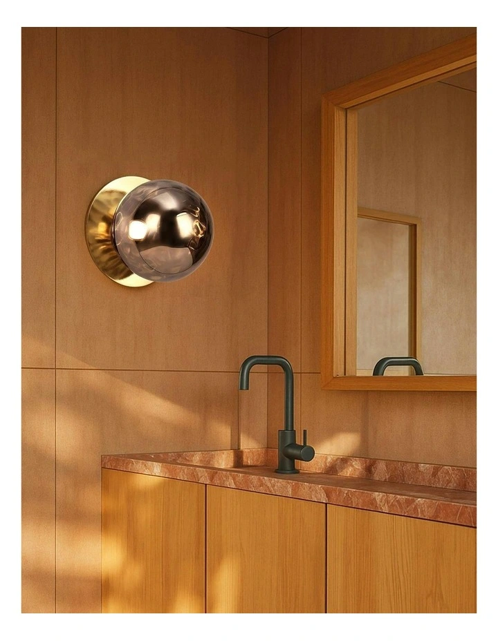 Odessa Molten Ripple Glass LED Wall Light with Gold Base in Warm White/Large image 5