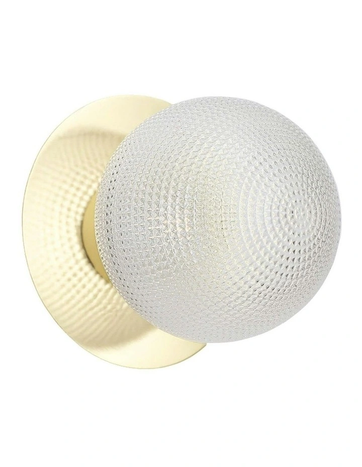 Odessa Diamond Cut Glass LED Wall Light with Gold Base in Warm White/Large image 1