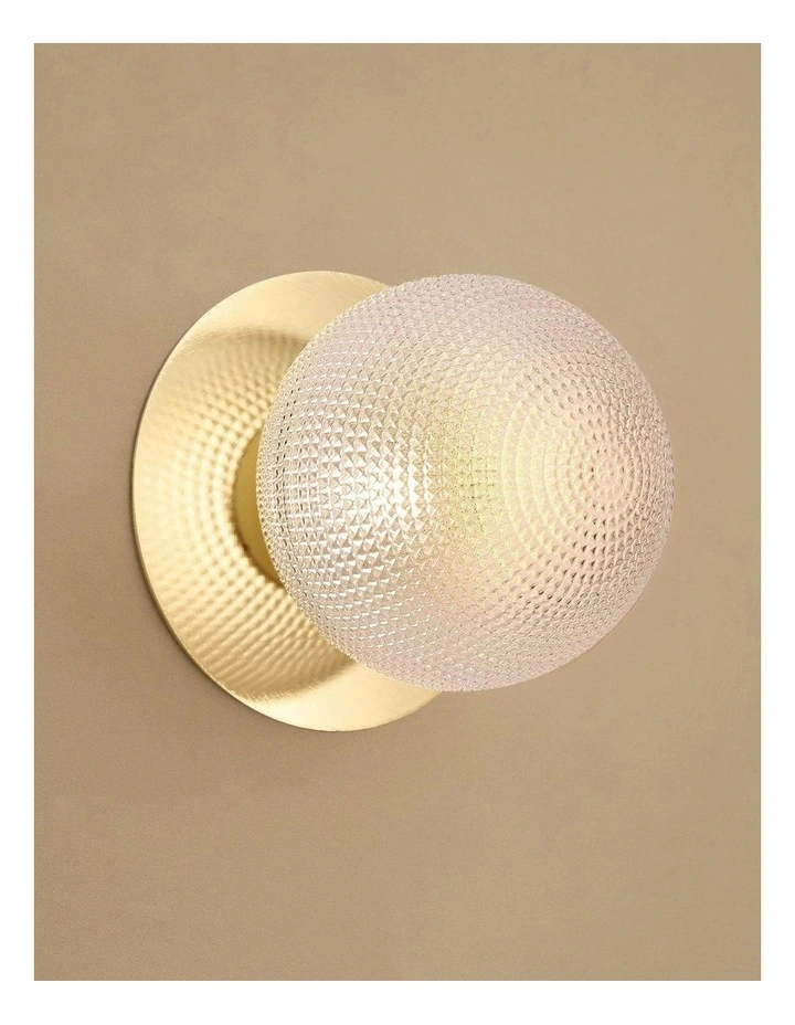 Odessa Diamond Cut Glass LED Wall Light with Gold Base in Warm White/Large image 6